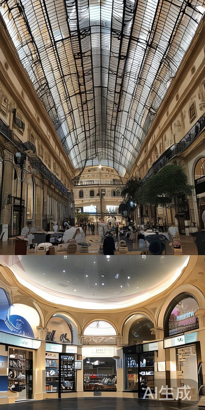 二、官方旗舰店与大型商场：在米兰，知名的购物中心如